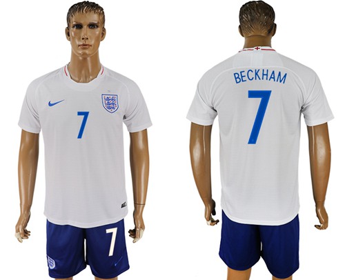 England #7 Beckham Home Soccer Country Jersey - Click Image to Close